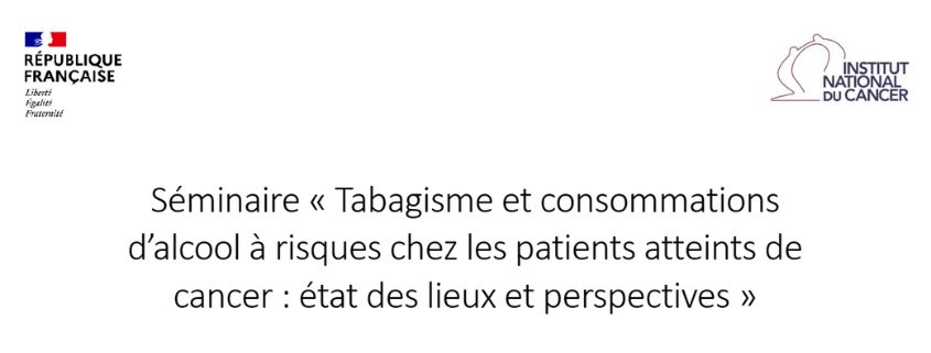 Séminaire tabac et alcool INCa